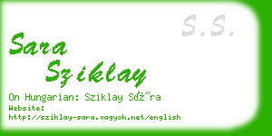 sara sziklay business card